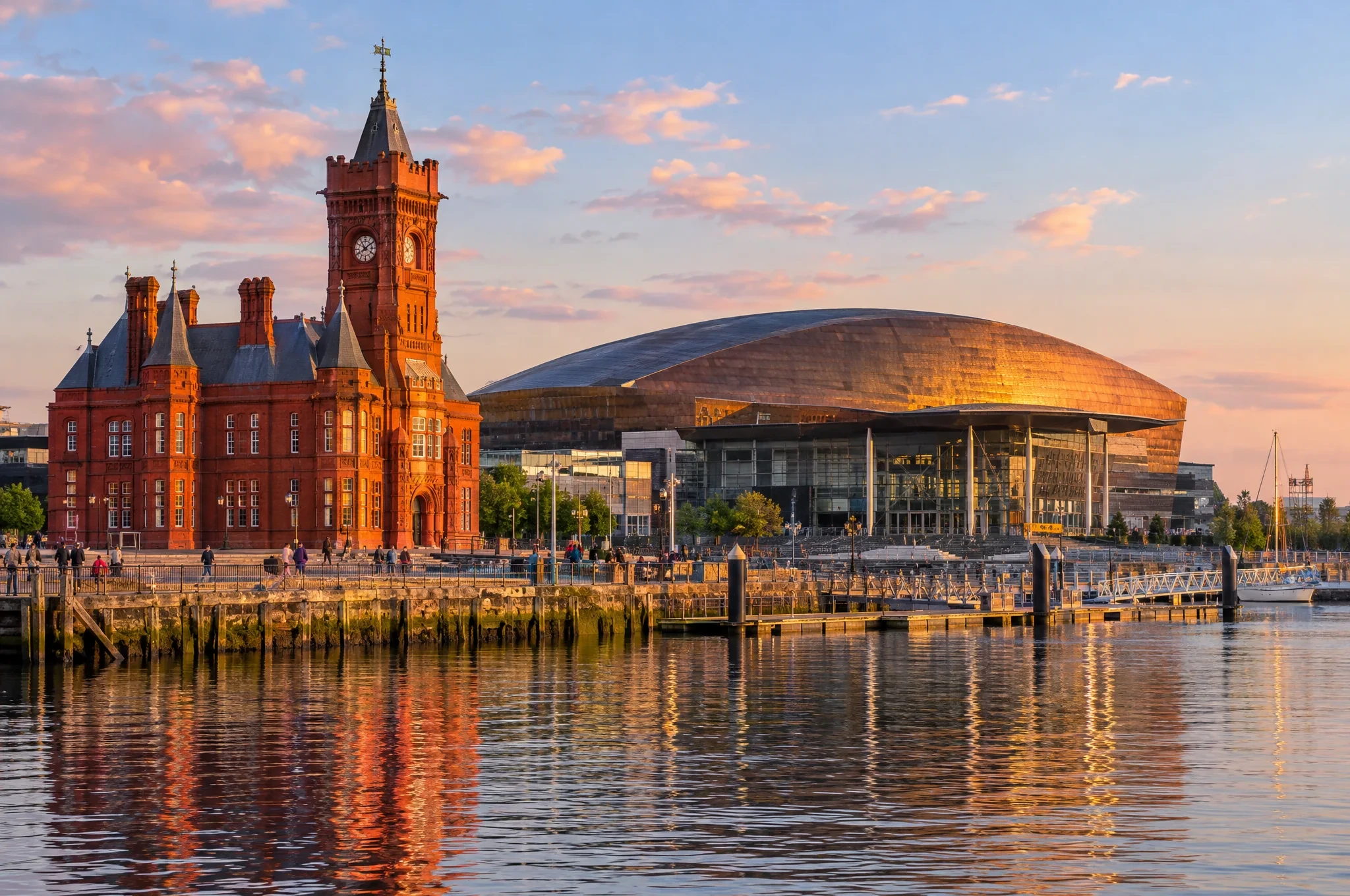 The Pierhead Building and Wales Millennium Centre on Cardiff Bay